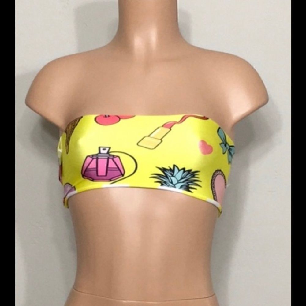 Wildfox Reversible Emoji Andstripe Bikinitop.Nwt — image 3 of 4